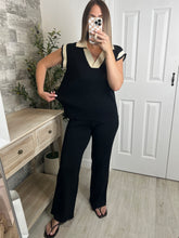 Load image into Gallery viewer, Lauren Black/Cream Top &amp; Pants Set
