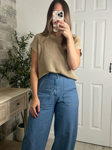 Jill Crew Neck Crochet Top