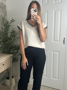 Boderline Chic Off White Top