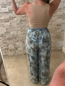 Euro High Waisted Pants Floral
