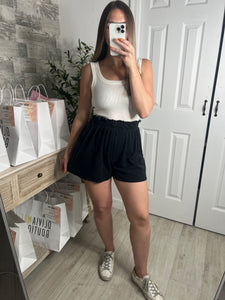 Acid Wash Black Shorts