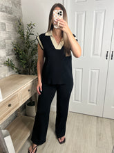 Load image into Gallery viewer, Lauren Black/Cream Top &amp; Pants Set

