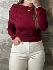 Mistletoe Red Long Sleeve Top