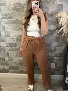 Lovely Linen Pants Brown