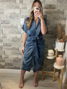 RESTOCK Tuscany Button Down Denim Dress