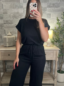 Cotton Folded Sleeve Basic Tee