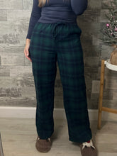 Load image into Gallery viewer, Green/Navy Plaid Pajama Pants
