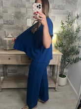 Load image into Gallery viewer, Cotton Slub Top &amp; Pants Set Blue
