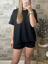 Load image into Gallery viewer, Midnight Black Top &amp; Shorts Set
