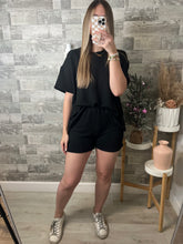 Load image into Gallery viewer, Midnight Black Top &amp; Shorts Set
