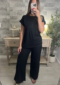 Cotton Folded Sleeve Basic Tee