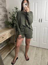 Load image into Gallery viewer, Ribbed Top &amp; Shorts Set Olive
