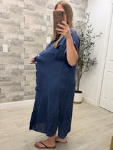 Load image into Gallery viewer, Hannah Denim Blue Linen Dress
