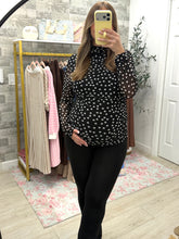 Load image into Gallery viewer, Date Night Mock Neck Mesh Top
