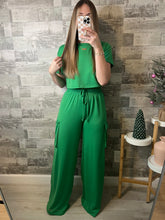 Load image into Gallery viewer, Statement Green Top &amp; Pants Set
