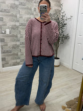Load image into Gallery viewer, Wine of a Time Stripe Cardigan Top

