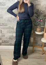 Load image into Gallery viewer, Green/Navy Plaid Pajama Pants
