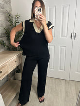 Load image into Gallery viewer, Lauren Black/Cream Top &amp; Pants Set
