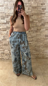 Euro High Waisted Pants Floral