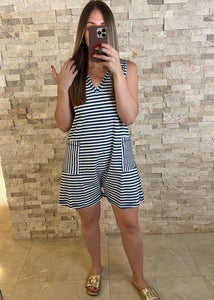 Shore Denim Striped Casual Comfy Romper