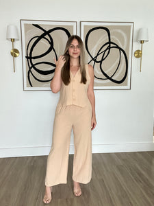 Athens Khaki Vest Top & Pants Set