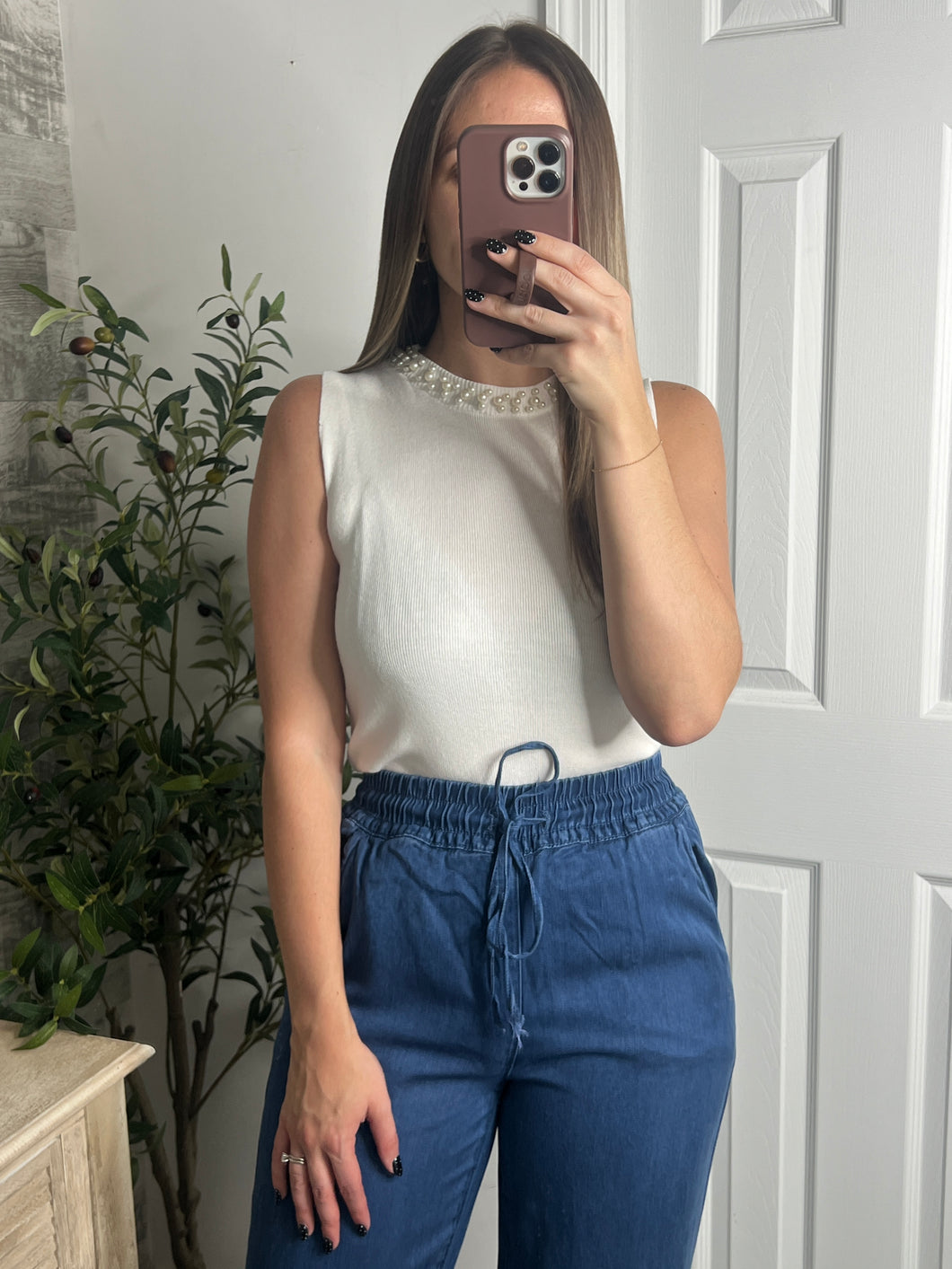 Frosted Pearl Tank Top