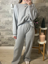 Load image into Gallery viewer, Heather Grey Top &amp; Pants Sweat Set
