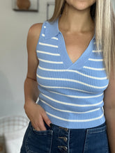 Load image into Gallery viewer, Aislyn Blue/White Striped Top
