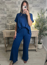 Load image into Gallery viewer, Cotton Slub Top &amp; Pants Set Blue

