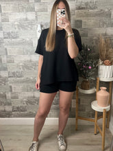 Load image into Gallery viewer, Midnight Black Top &amp; Shorts Set
