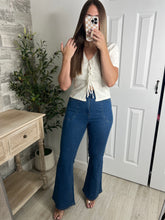 Load image into Gallery viewer, Eyelet Front Tie White Top
