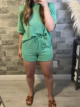 Load image into Gallery viewer, RESTOCK Palm Green Coastal Comfort Top &amp; Shorts Set
