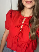 Load image into Gallery viewer, Blushing Red Holiday Top
