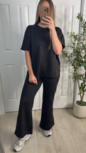 Load image into Gallery viewer, Staycation Black Top &amp; Pants Set
