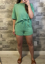 Load image into Gallery viewer, RESTOCK Palm Green Coastal Comfort Top &amp; Shorts Set
