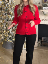 Load image into Gallery viewer, Red Cardigan Top
