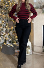 Load image into Gallery viewer, Burgundy/Black Long Sleeve Top

