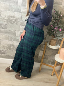 Green/Navy Plaid Pajama Pants