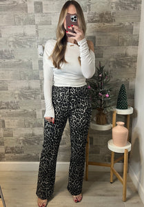 Cheetah Print Jeans Black/Gray