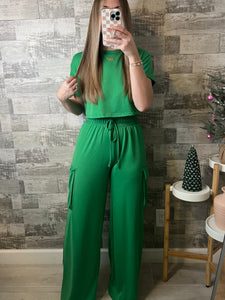 Statement Green Top & Pants Set