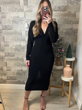 Load image into Gallery viewer, Aspen Dolman Sleeve Black Dress
