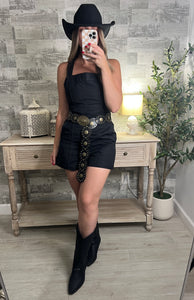 Tie Back Black Romper