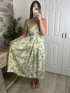 Printed Poetry Midi Dress Green