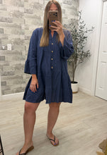 Load image into Gallery viewer, Celeste Denim Blue Linen Dress
