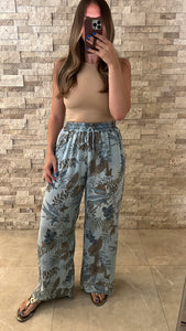 Euro High Waisted Pants Floral