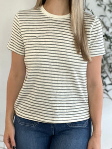 Jule Basic Tee Grey/Off White