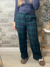 Load image into Gallery viewer, Green/Navy Plaid Pajama Pants
