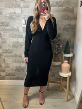 Load image into Gallery viewer, Aspen Dolman Sleeve Black Dress
