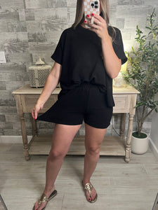 Cotton Slub Shorts Black