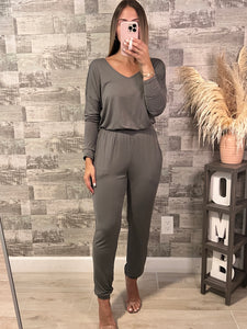 Chilly Nights Army Green Jumpsuit